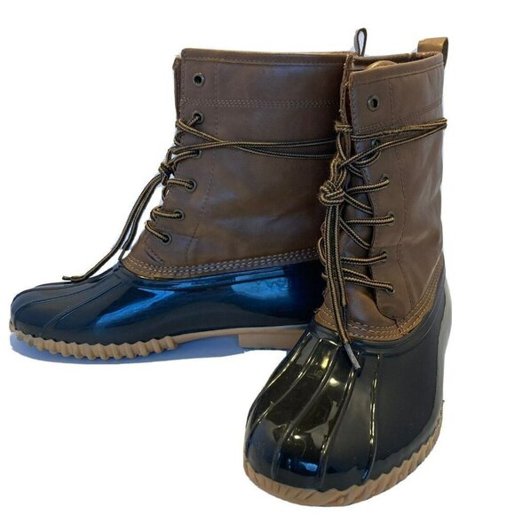 Sporto The Original Duck Boot Womens Ariel Faux Leather Waterproof Rain Boot-10M - Picture 1 of 13